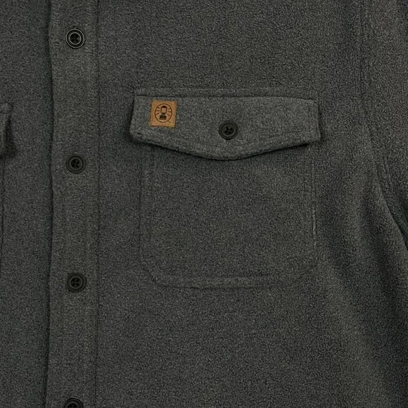 Coleman Mens Polar Fleece Shirt Jacket Size XL Gray Button Front Chest Pockets - Picture 3 of 8